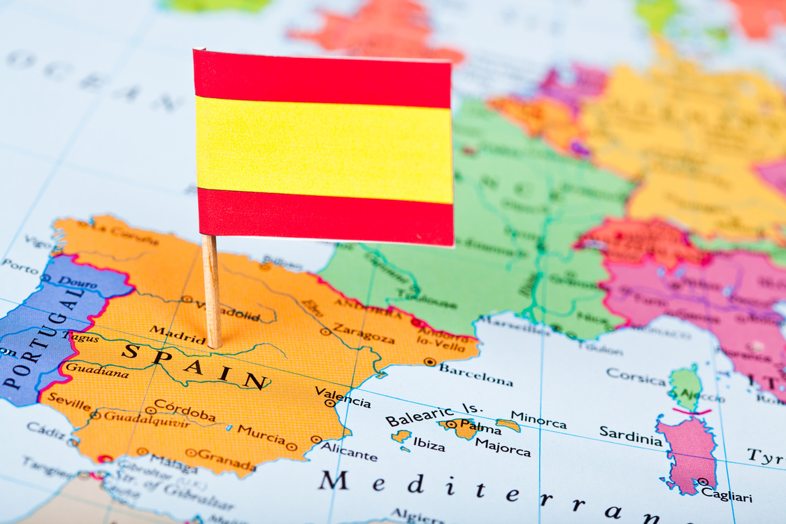 Map and Flag of Spain